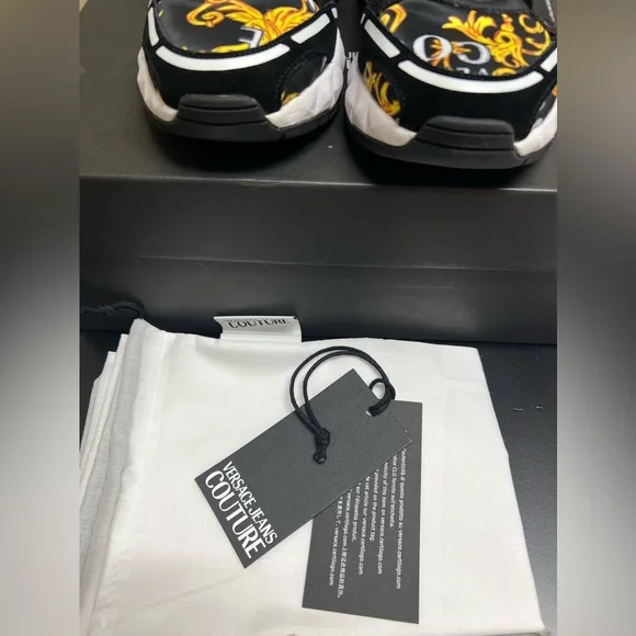 Versace Jeans Couture- Mens Atom Baroque logo zip sneakers